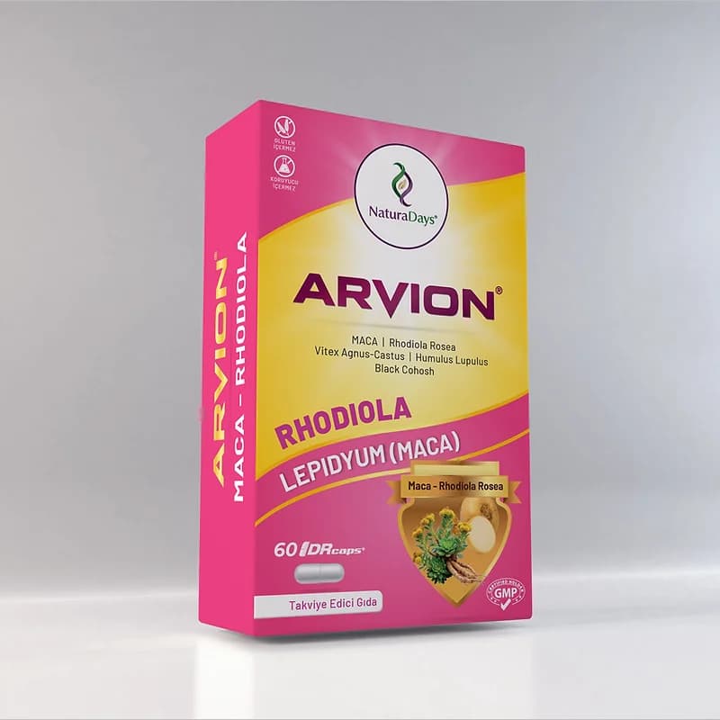 ARVION Rhodiola ürün ambalajı